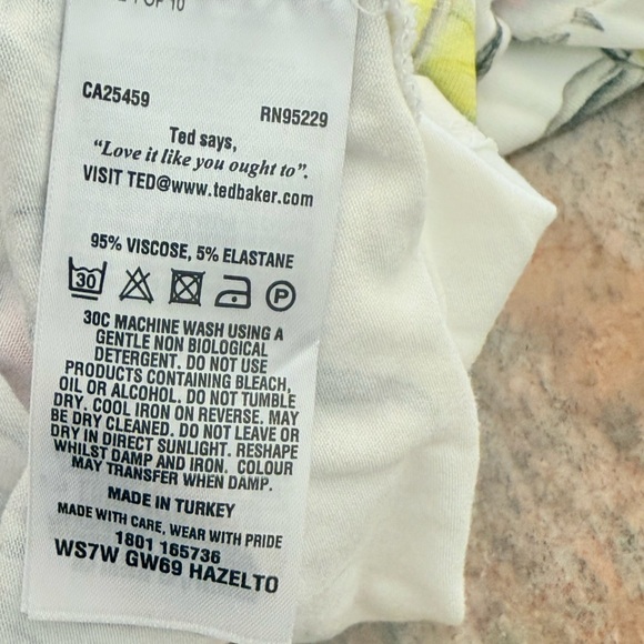 Ted Baker White Top with Colorful Floral Design - Picture 12 of 12